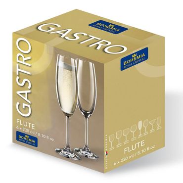 Juego de Copas de champagne de 230ml Maxima Cristal de Bohemia