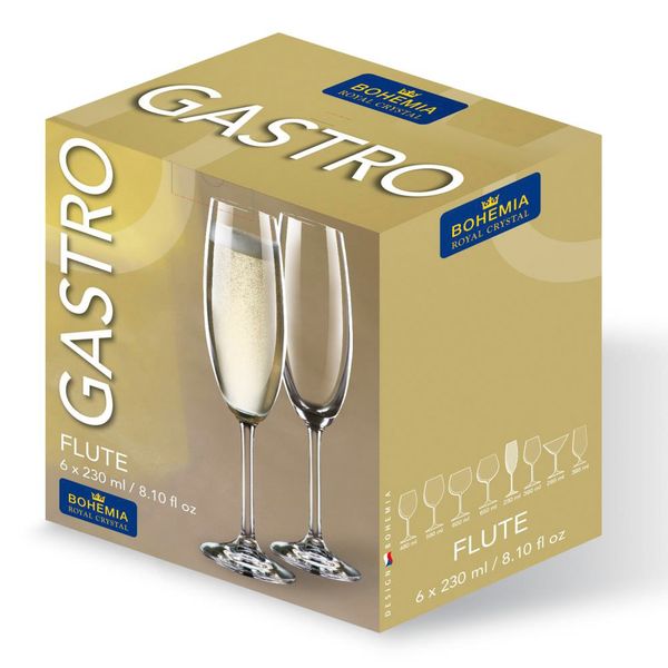 Juego de Copas de champagne de 230ml Maxima Cristal de Bohemia