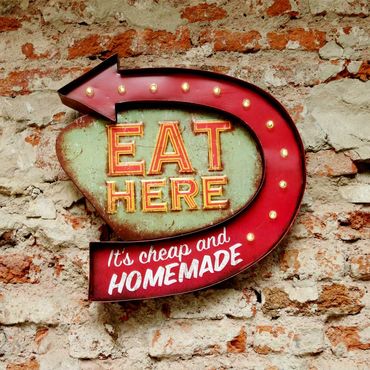Cartel Luminoso Eat Here