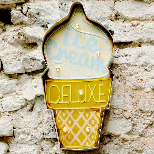 Cartel Luminoso Ice Cream Deluxe