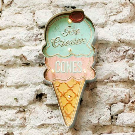 Cartel Luminoso Ice Cream Cones