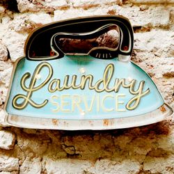 Cartel Luminoso Laundry Service