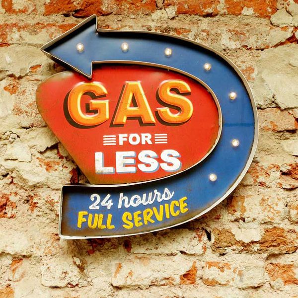 Cartel Luminoso Gas for less