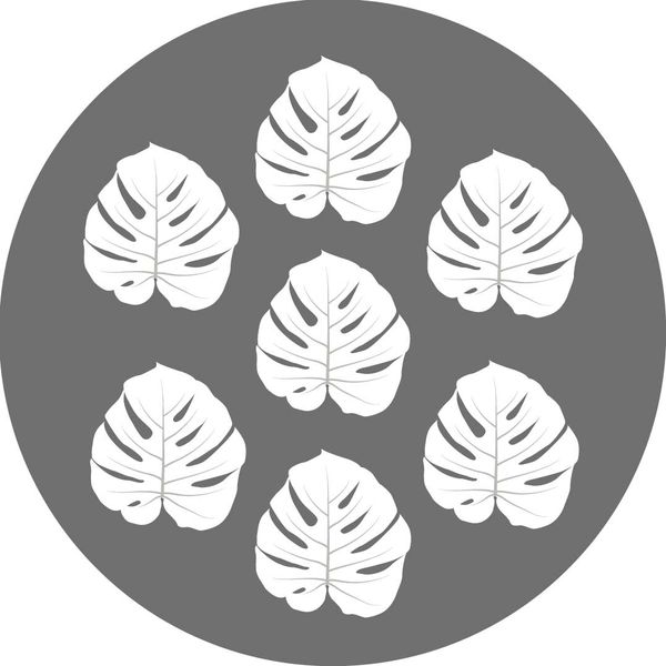 Individual redondo Palmas gris