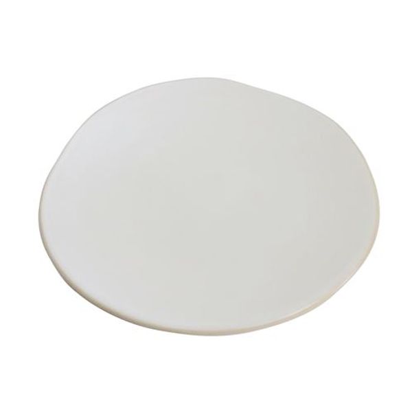 Plato postre cerámica blanca borde natural