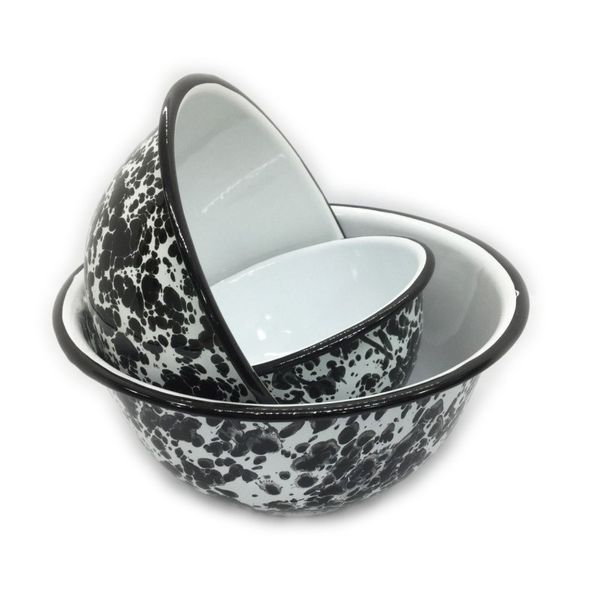 Set x 3 bowls enlozados jaspeados