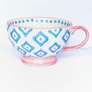 Taza tipo mug tramado celeste