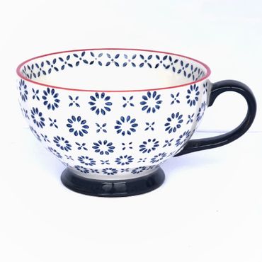 Taza tipo mug tramado azul
