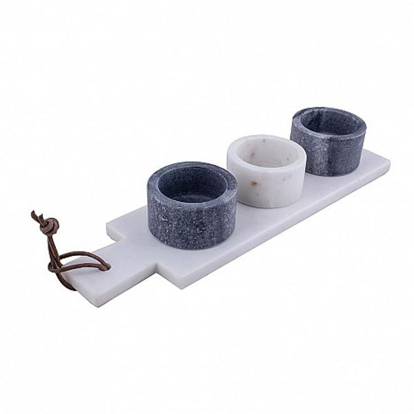 Tabla de mármol con 3 dips