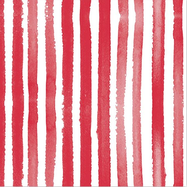Pack x 20 servilleta papel rayas rojo 33 x 33 cm