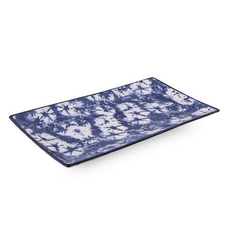 Fuente batik azul rectangular 29 cm