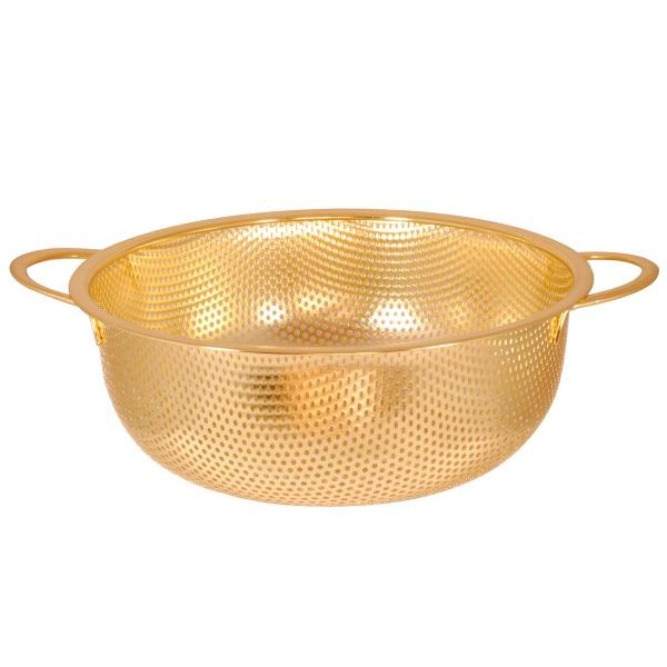Colador dorado con 2 asas