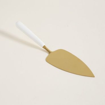 Pala para torta dorada mango blanco 26 cm