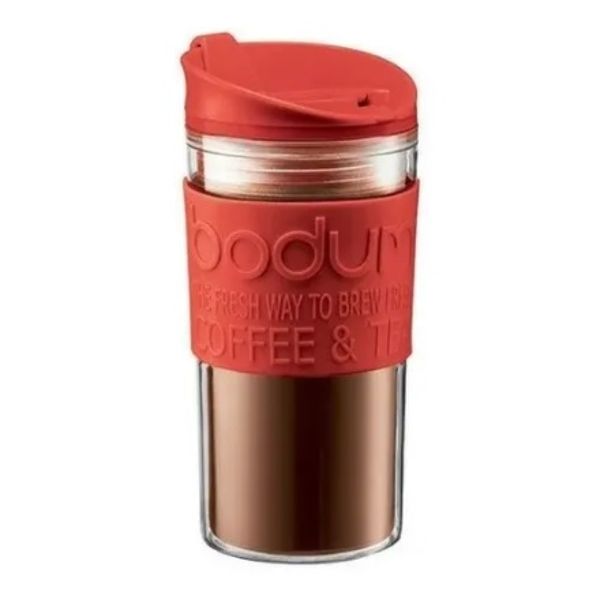 Mug travel Bodum doble pared 0.35 lts rojo