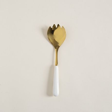 Tenedor para ensalada dorado mango color  24 cm