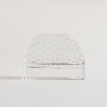 Servilletero de vidrio diseño olas 12 x 9 cm