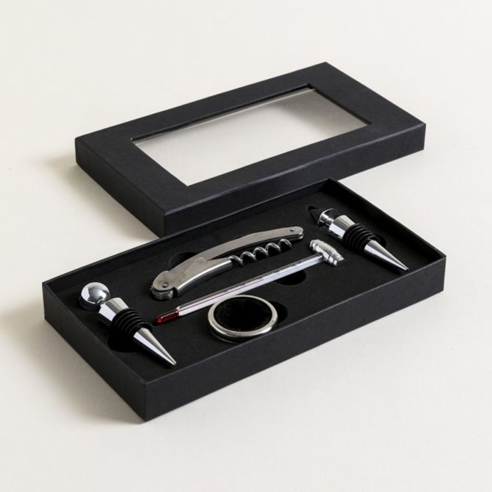 Set Cavatappi Vino Vin Bouquet - Con Tappo A Vuoto E Decapsulatore, Acciaio Inox, Argento - Foto 8